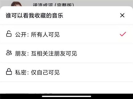 抖音我的音乐可见范围如何更改