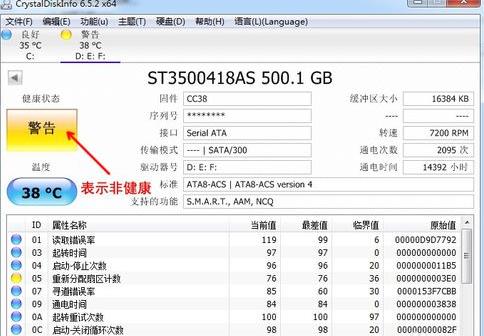 非健康状态下的硬盘