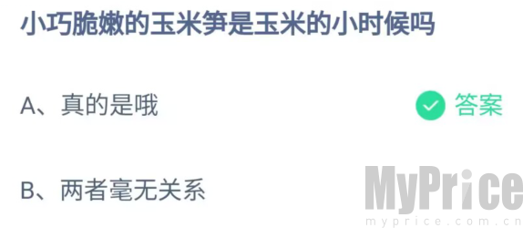 小巧脆嫩的玉米笋是玉米的小时候吗 支付宝蚂蚁庄园7月31日答案最新2023